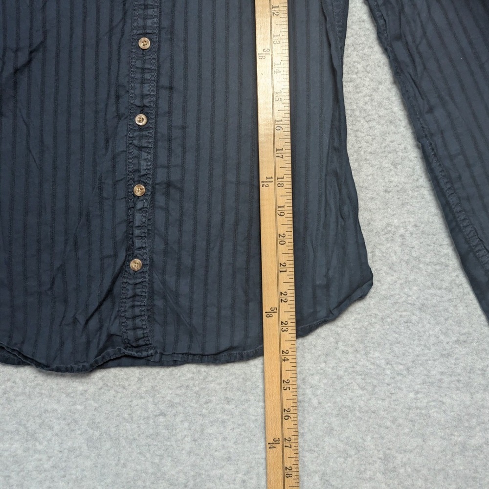 Abercrombie & Fitch Button Down Shirt Womens Small Navy Striped Cotton Preppy - Picture 8 of 8